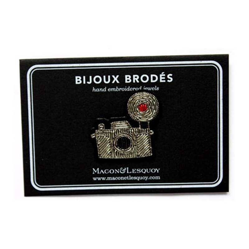 BROCHE - Appareil Photo Argent