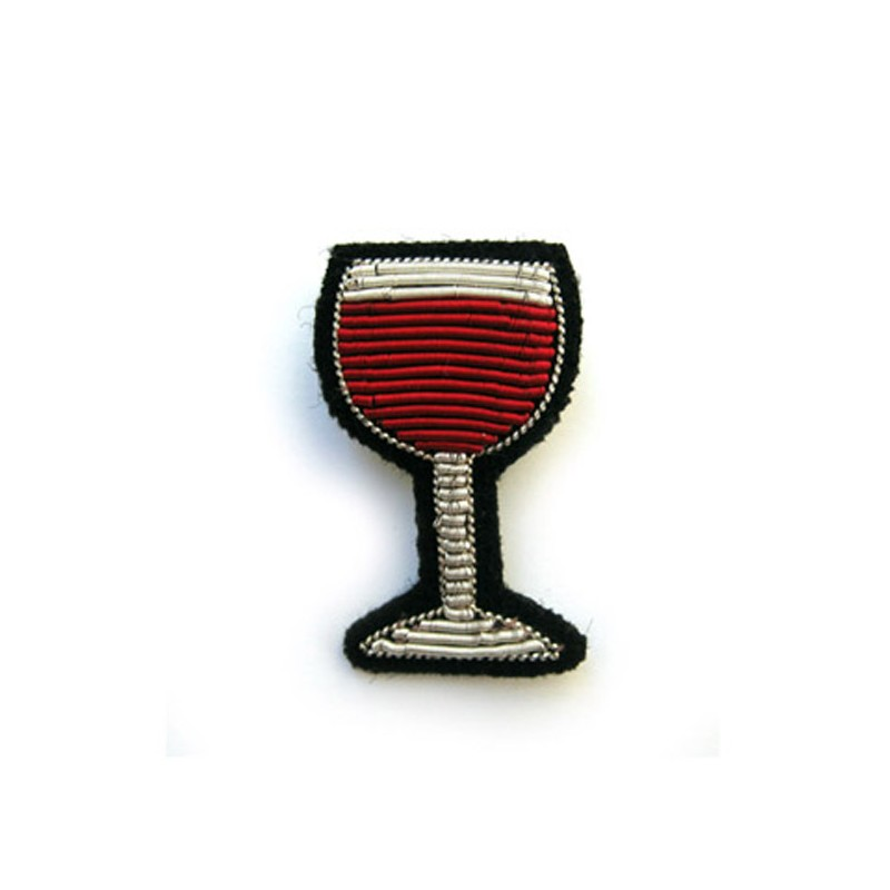 BROCHE - VERRE VIN ROUGE