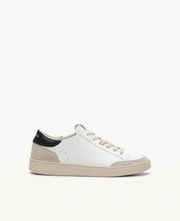 Baskets n°14 - Cuir/Veau velours - Blanc/Noir