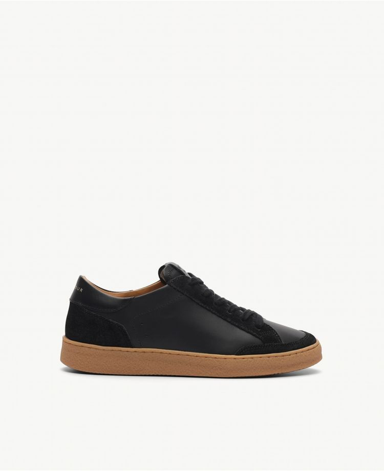 Baskets n°14 - Cuir/Veau velours - Noir