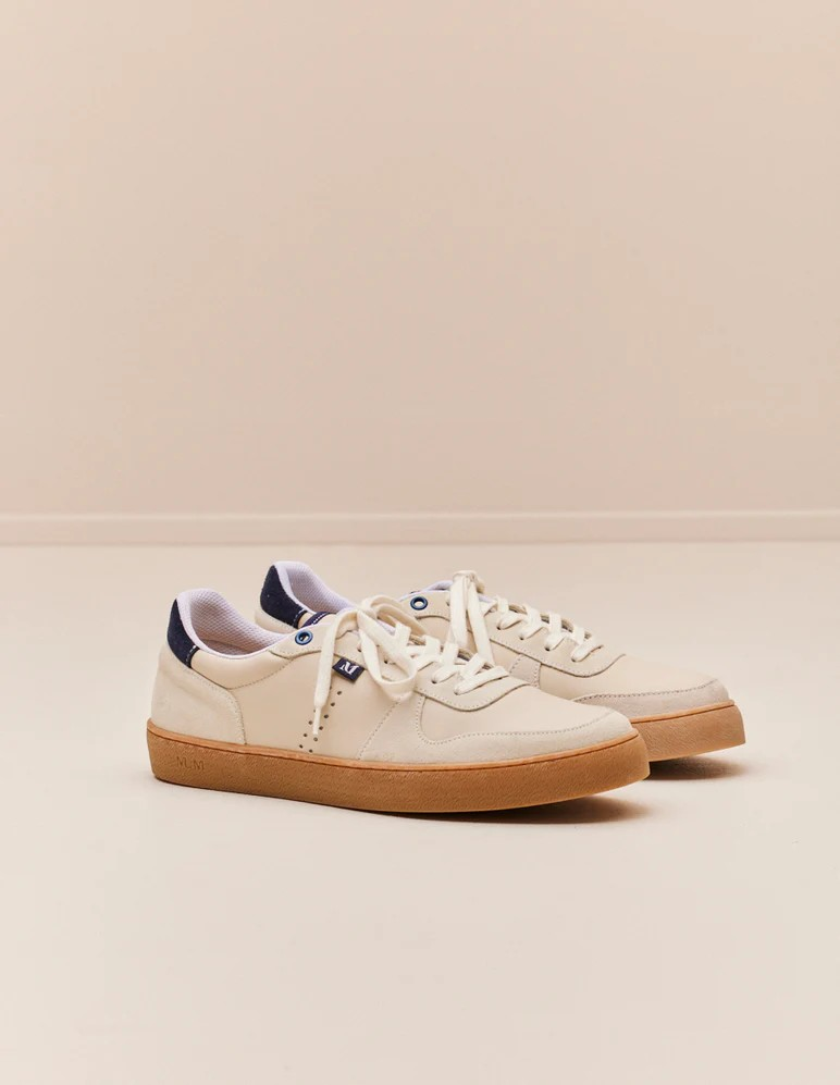 Arthur - Suède et cuir écru marine