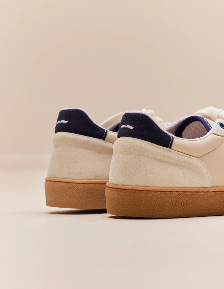 Arthur - Suède et cuir écru marine