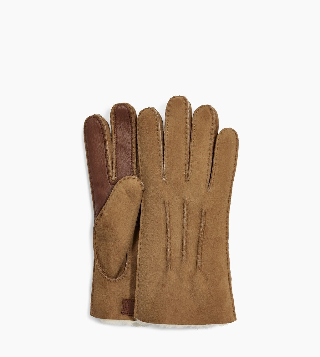 CONTRAST SHEEPSKIN TECH GLV CHESTNUT