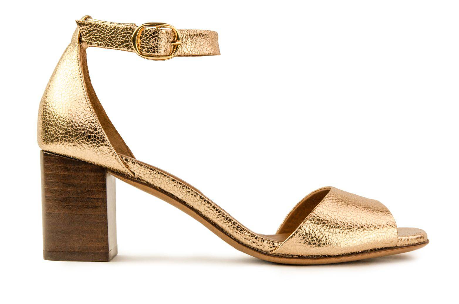 Sandales n°651 - Cuir craquelé - Gold