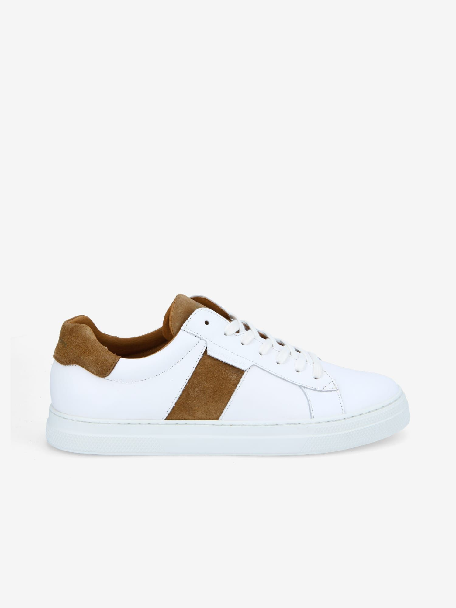 SPARK GANG M NAPPA/SUEDE WHITE/COGNAC SOLE WHITE