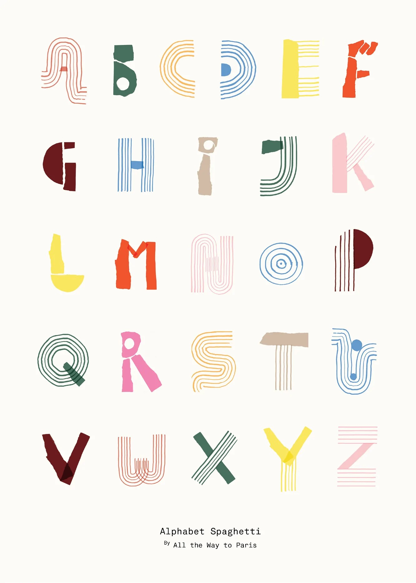 Alphabet Spaghetti (English) - 50x70