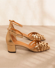 Sandales n°451 - Cuir craquelé - Gold