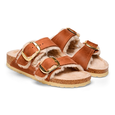 Arizona BB Shearling Cuir huilé Cognac