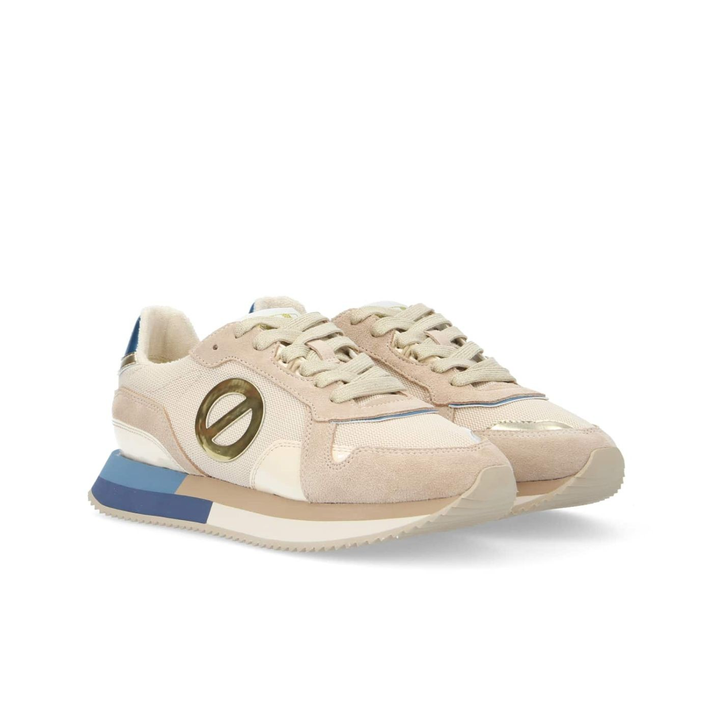 MIA JOGGER W SUEDE/KNIT/PAT. BEIGE/NUDE/BLUE