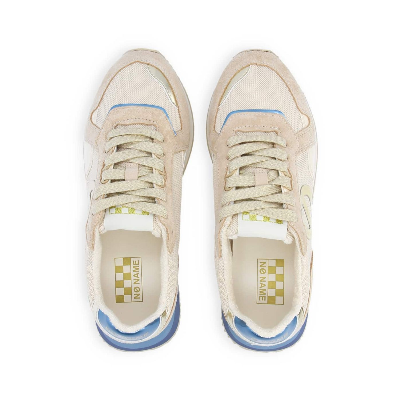 MIA JOGGER W SUEDE/KNIT/PAT. BEIGE/NUDE/BLUE