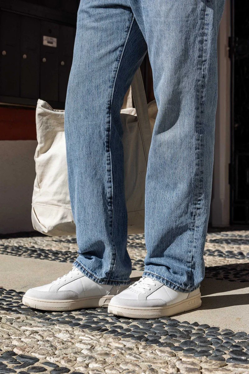 MONROE WHITE LEATHER NAVY