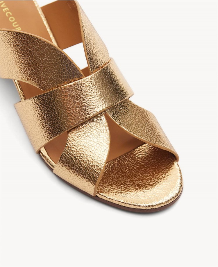 Sandales n°551 - Cuir craquelé - Gold