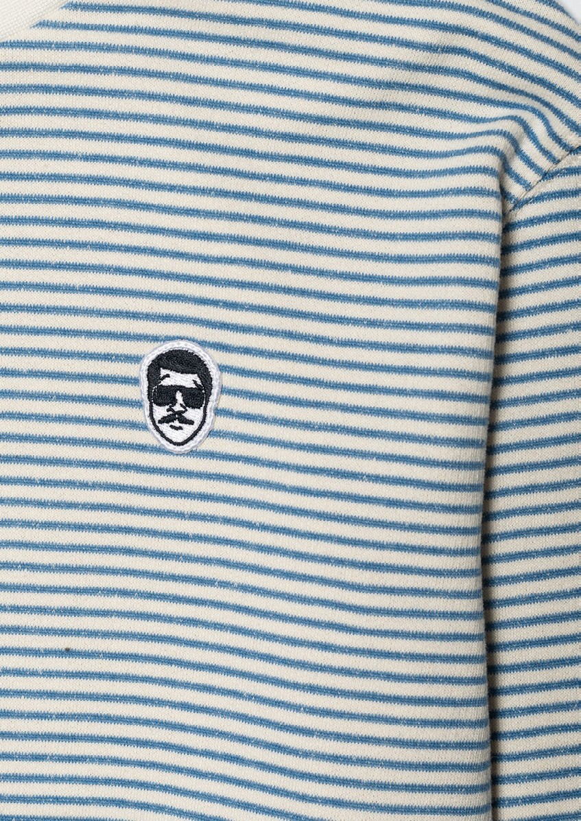 CREW - RAYURE - IVOIRE / BLEU GRIS