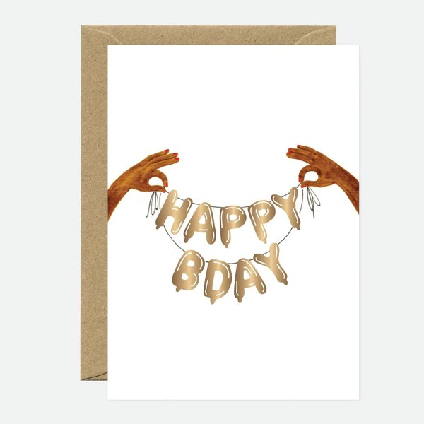 Carte d'anniversaire - Ballons - Dorure
