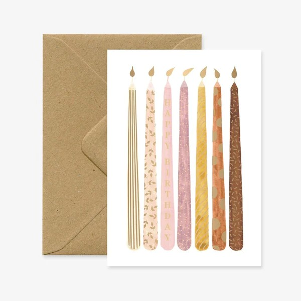 Carte d'anniversaire - Candles - Dorure