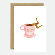 Carte de voeux - But First Coffee - Dorure