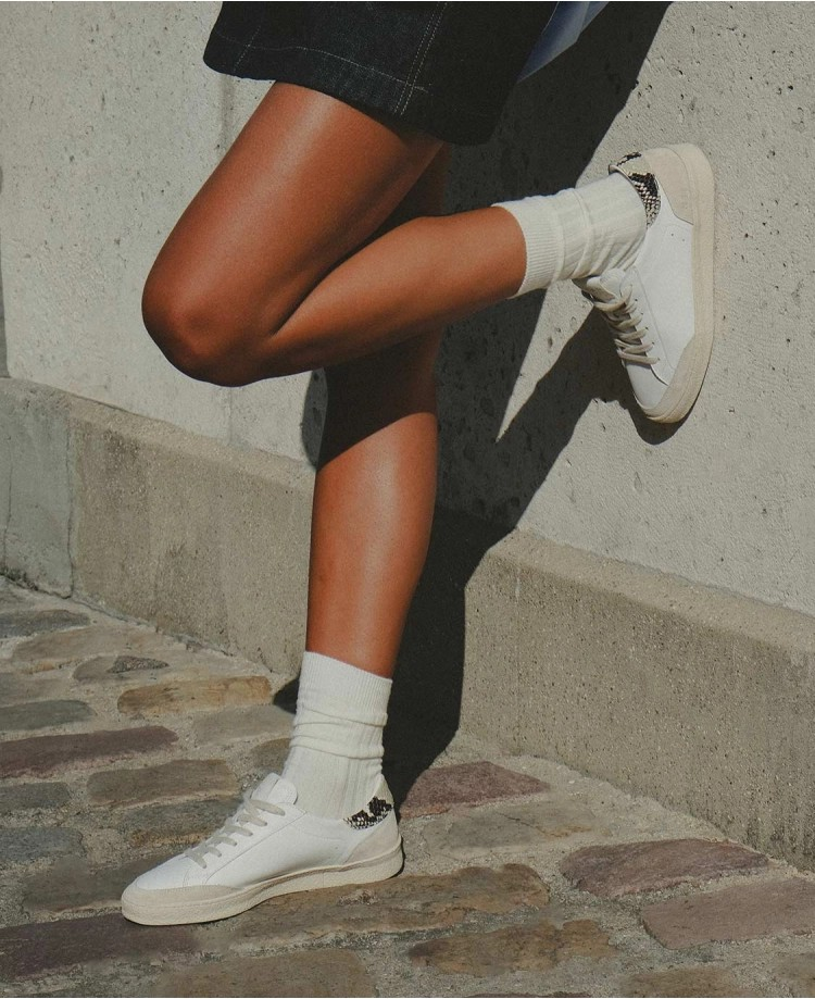 Baskets n°14 - Cuir - Blanc/Python roche