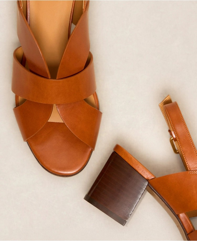 Sandales n°551 - Cuir - Cognac
