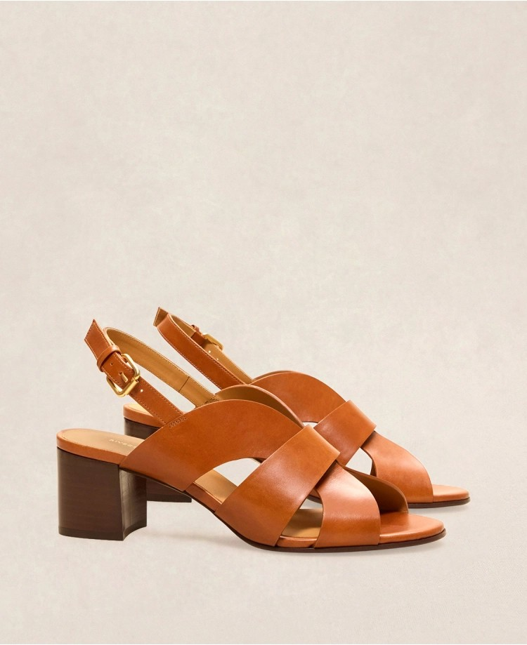 Sandales n°551 - Cuir - Cognac