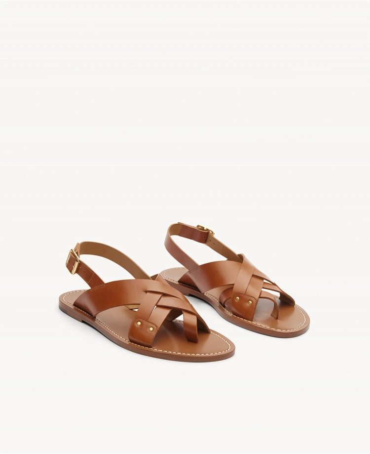 Sandales n°204 - Cuir - Cognac