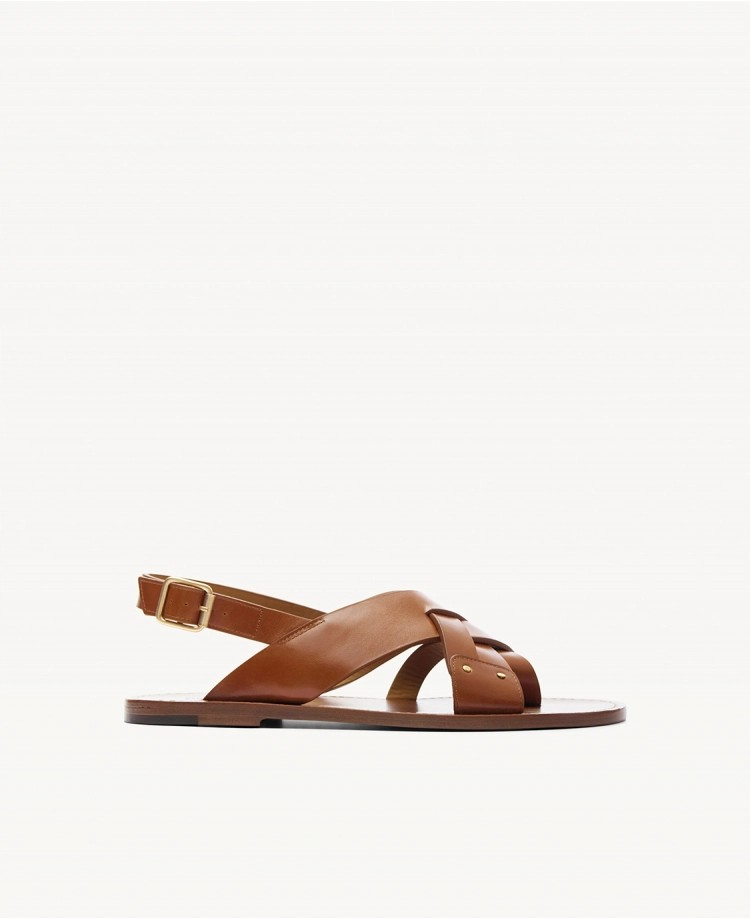 Sandales n°204 - Cuir - Cognac