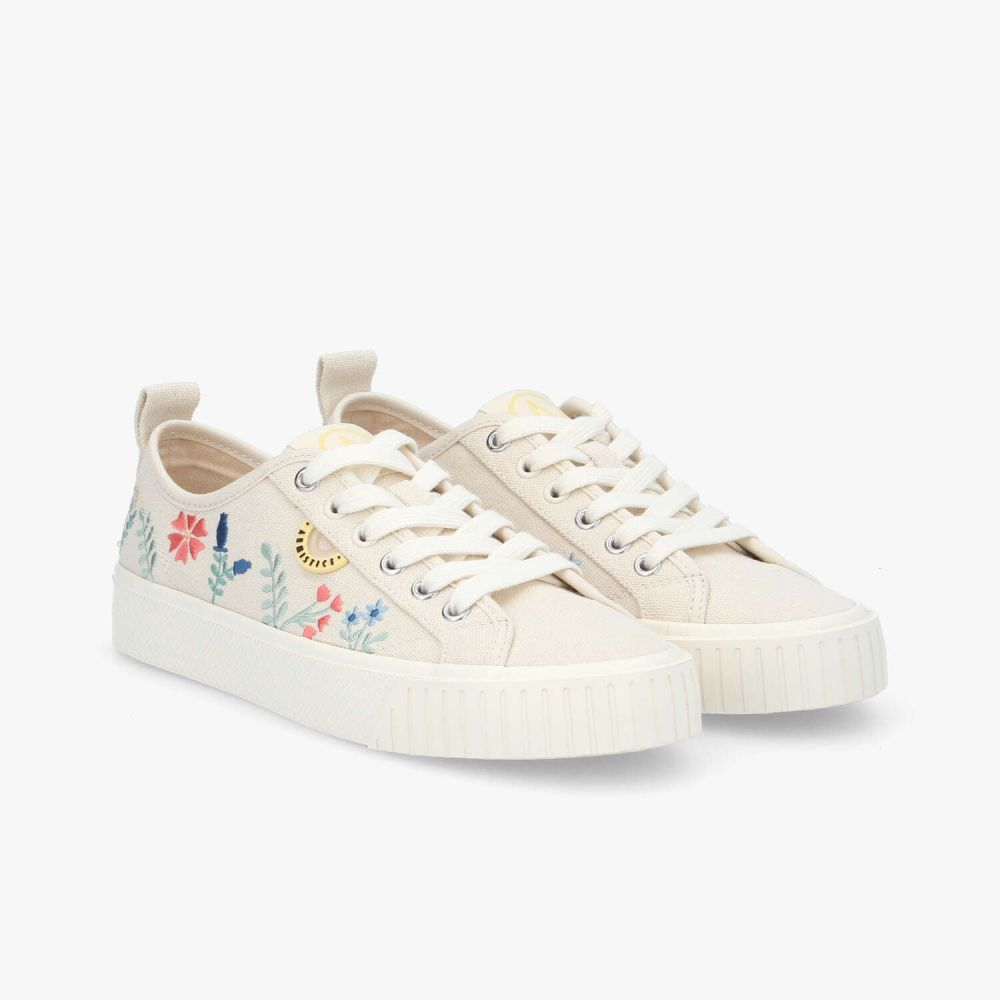 STOMP SNEAKER W COTON/EMBROID. DOVE/MULTICOLORE