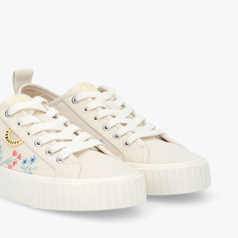 STOMP SNEAKER W COTON/EMBROID. DOVE/MULTICOLORE