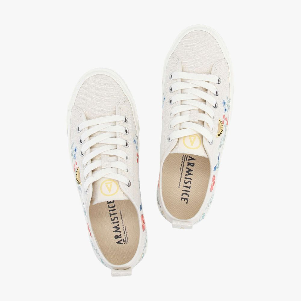 STOMP SNEAKER W COTON/EMBROID. DOVE/MULTICOLORE