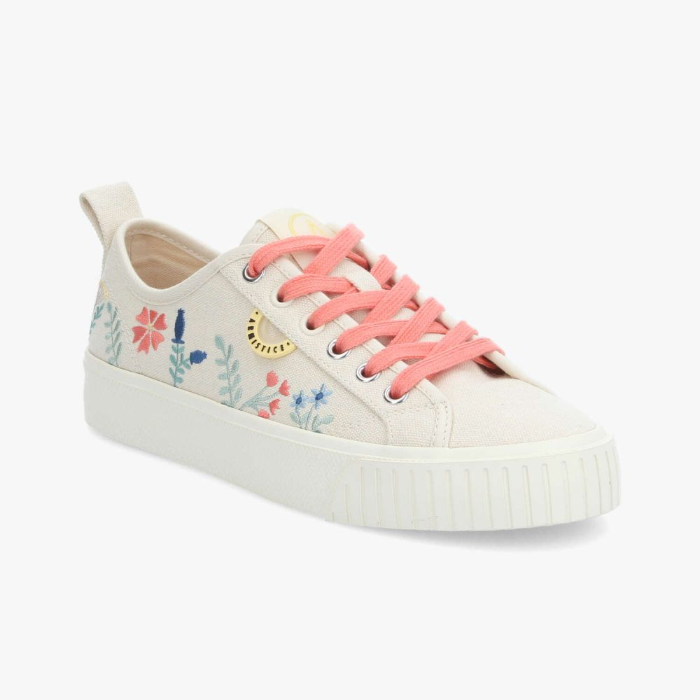 STOMP SNEAKER W COTON/EMBROID. DOVE/MULTICOLORE