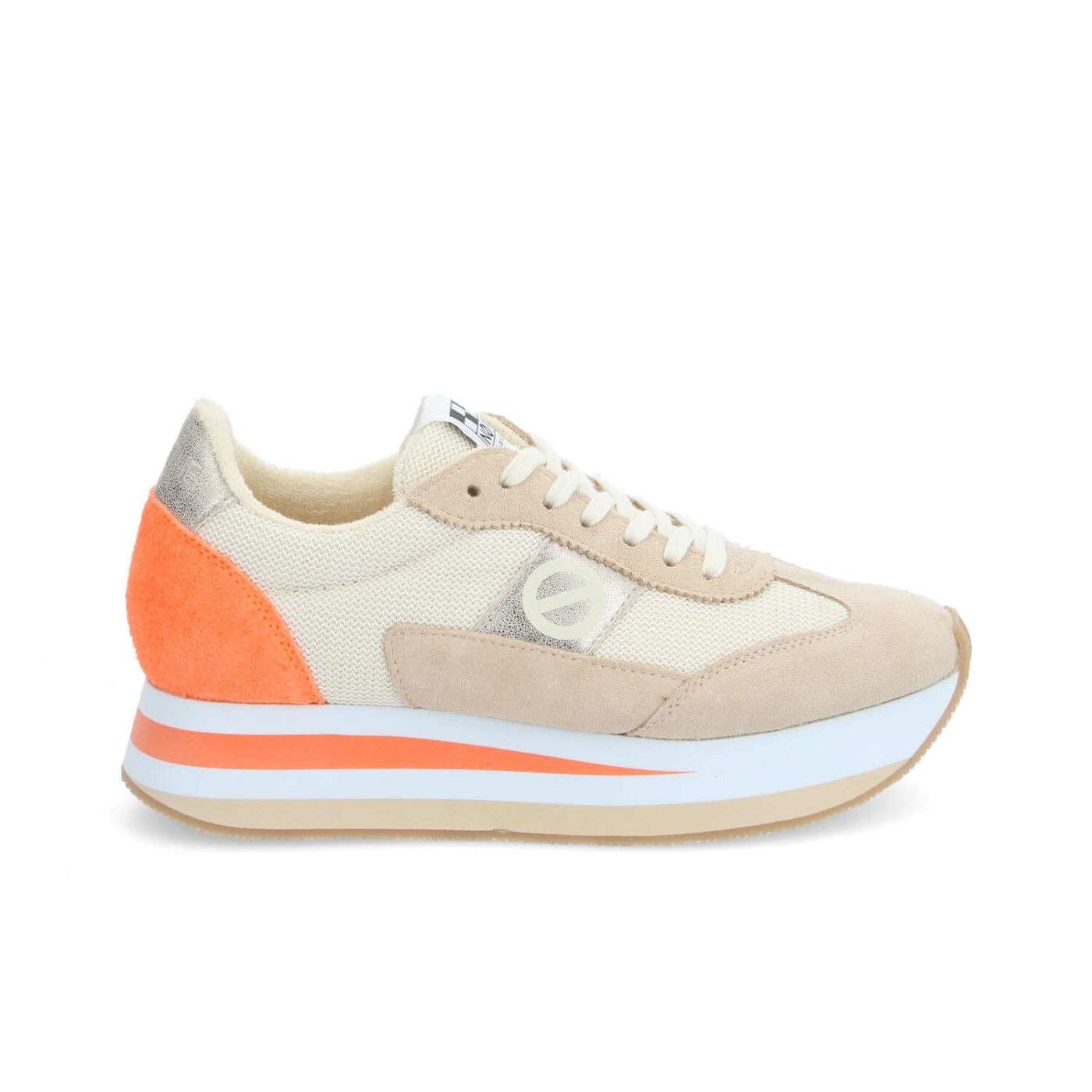 FLEX M JOGGER W SUEDE/SDE/KNIT F.ORANGE/IVOIRE/DOVE