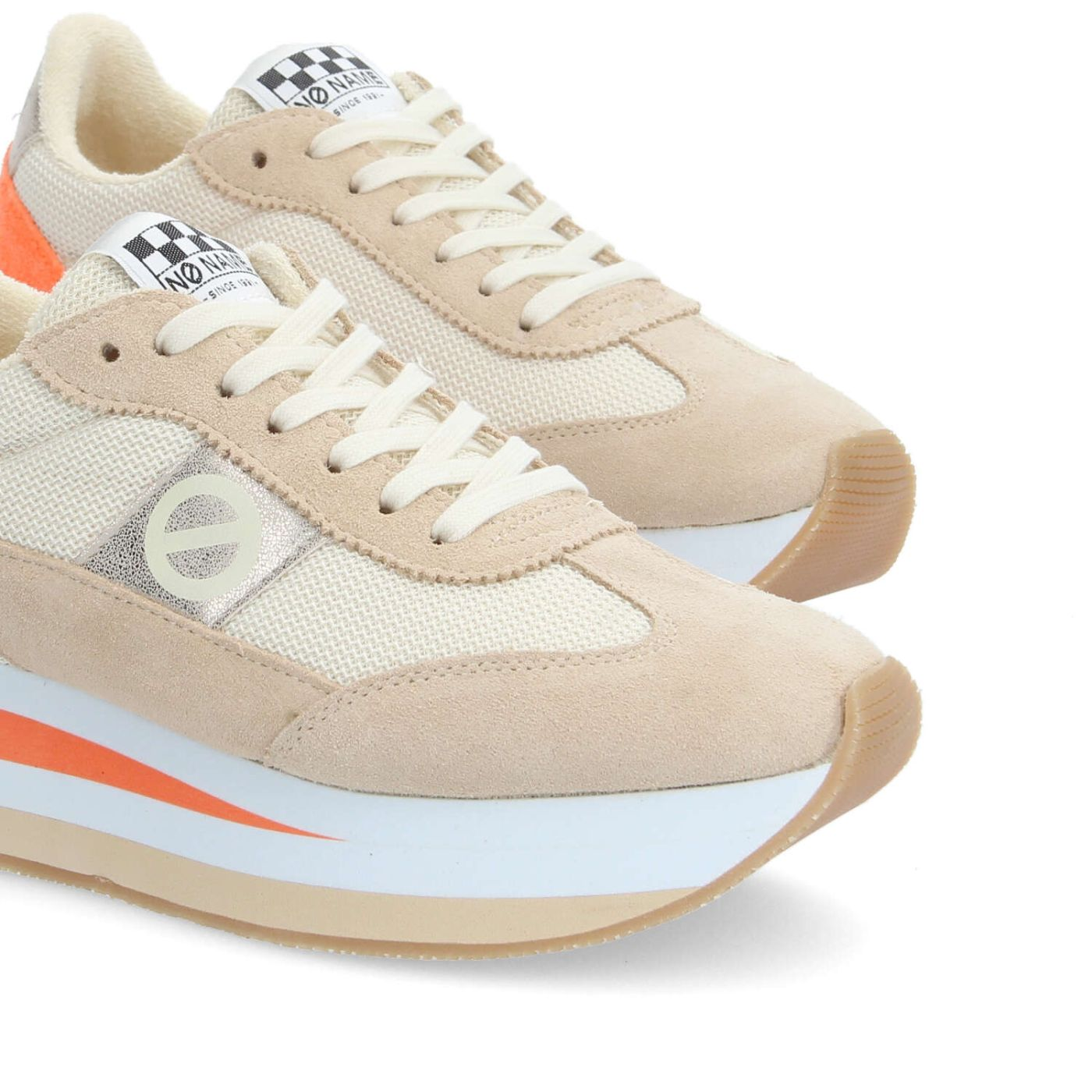 FLEX M JOGGER W SUEDE/SDE/KNIT F.ORANGE/IVOIRE/DOVE