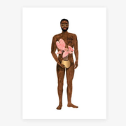 Affiche - Naked boy with a plant