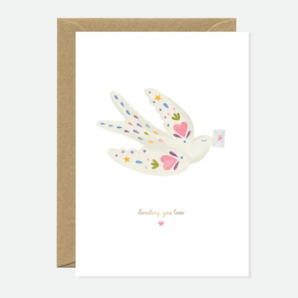 Carte de voeux - Sending Love Bird - Dorure