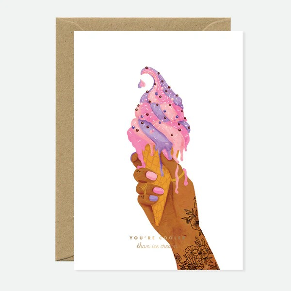 Carte de voeux - Cooler Than Ice Cream - Dorure