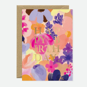 Carte d'anniversaire - Flower Garden - Dorure