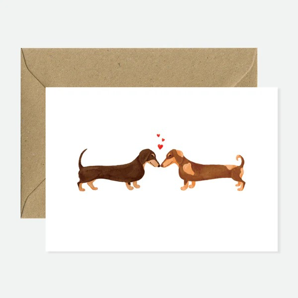 Carte de vœux - Dachshunds Lovers