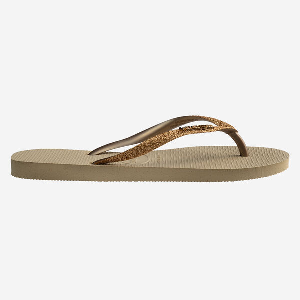 HAVAIANAS SLIM GLITTER II SAND/GOLDEN LIGHT METALICO