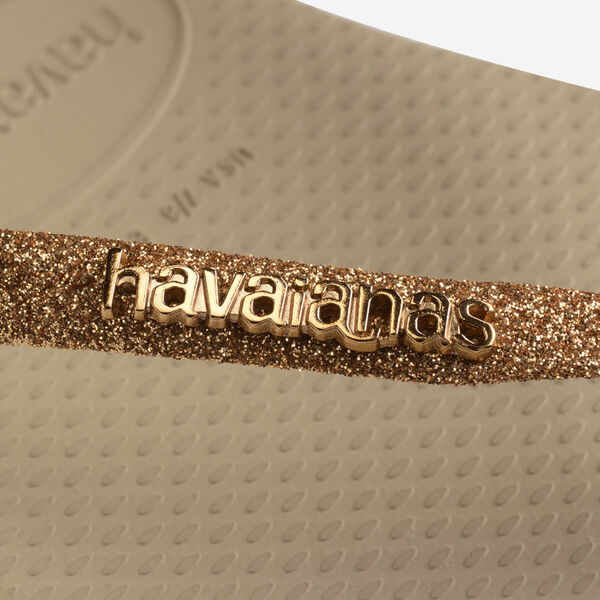HAVAIANAS SLIM GLITTER II SAND/GOLDEN LIGHT METALICO