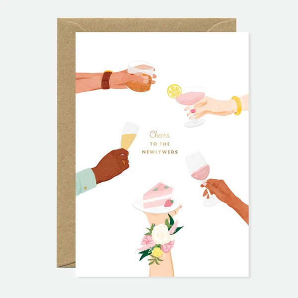 Carte de vœux - Newlyweds cheers - Dorure