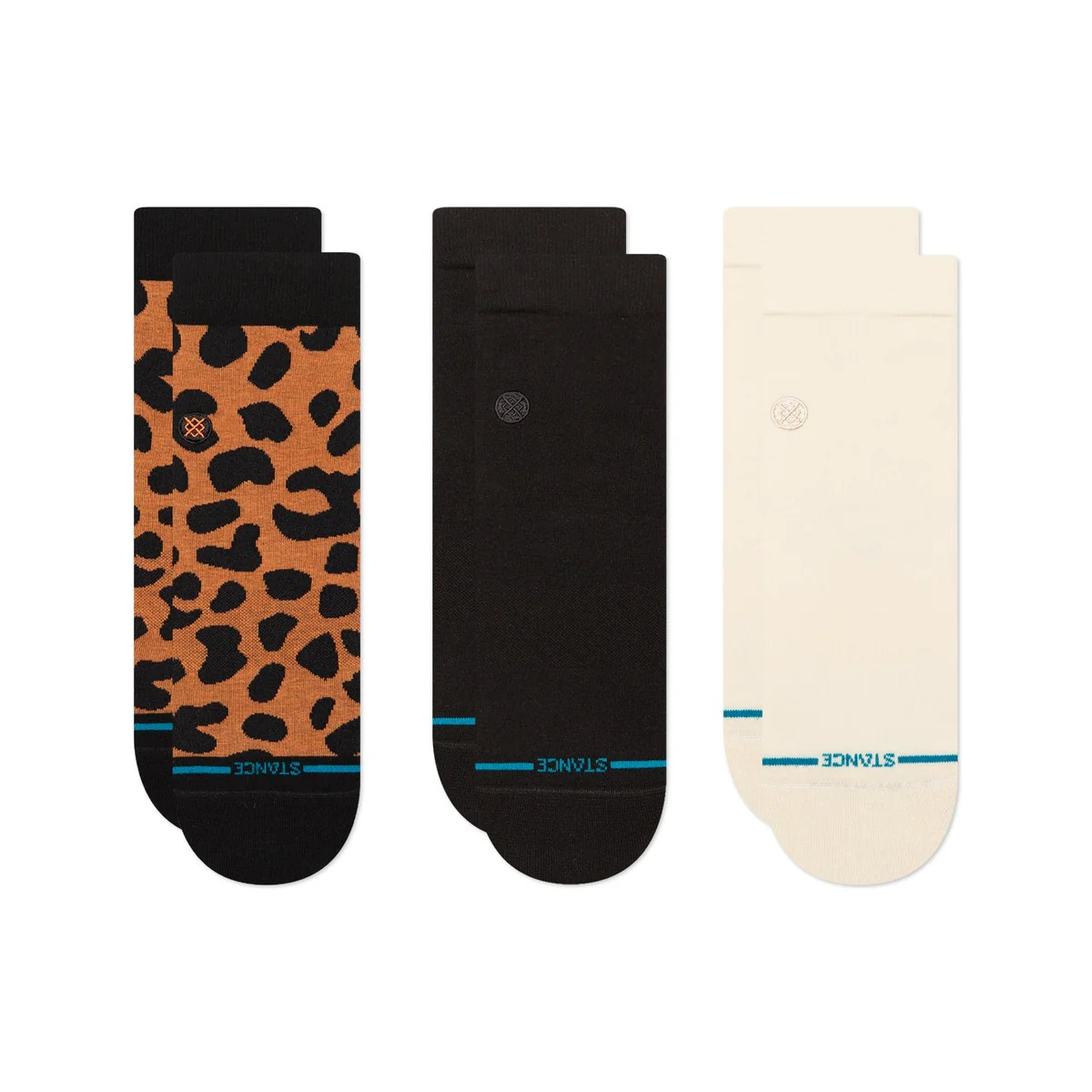 ANIMANIAC QUARTER SOCK 3 PACK - BLACK