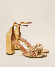 Sandales n°191 - Cuir laminé - Doré