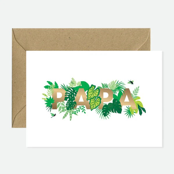 Carte de vœux - Papa Plants - Dorure