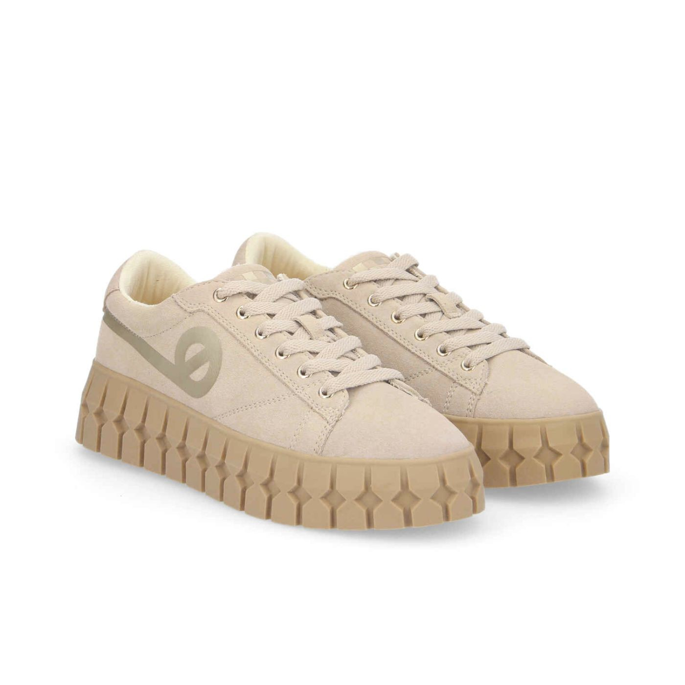 PLAY SNEAKER W SUEDE/PRINT NUDE/L.GOLD