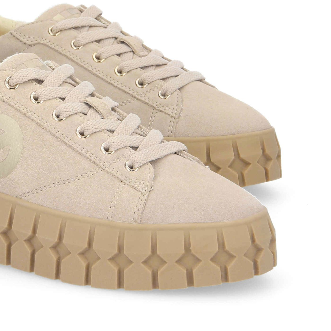 PLAY SNEAKER W SUEDE/PRINT NUDE/L.GOLD