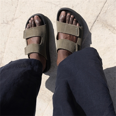 ETNA SUEDE KAKI BLACK - FEMME