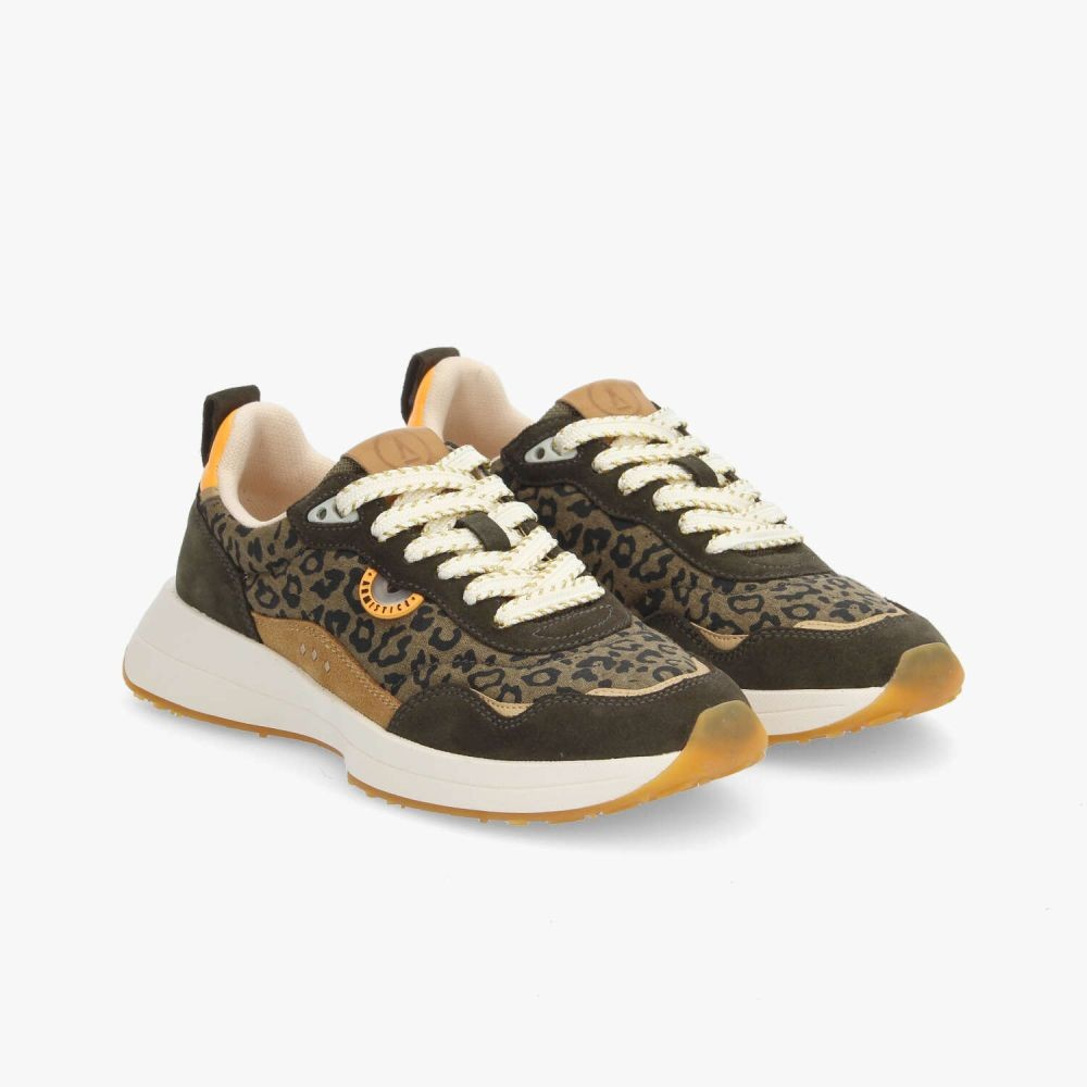 MOON JOGGER W SDE/CANVAS LEO FOREST/OLIVE