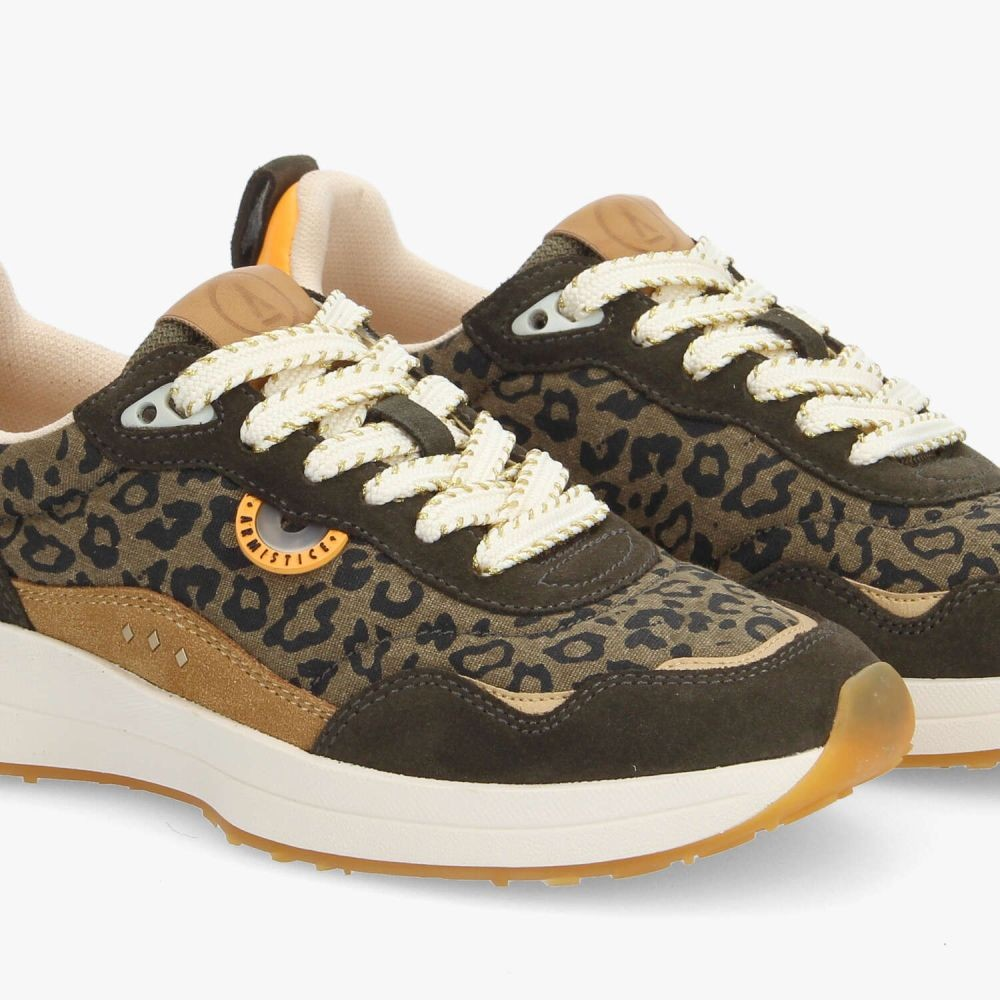 MOON JOGGER W SDE/CANVAS LEO FOREST/OLIVE