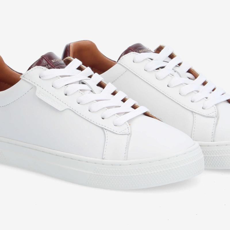 SPARKLE SNEAKER W NAPPA/KROKO WHITE/BORDO