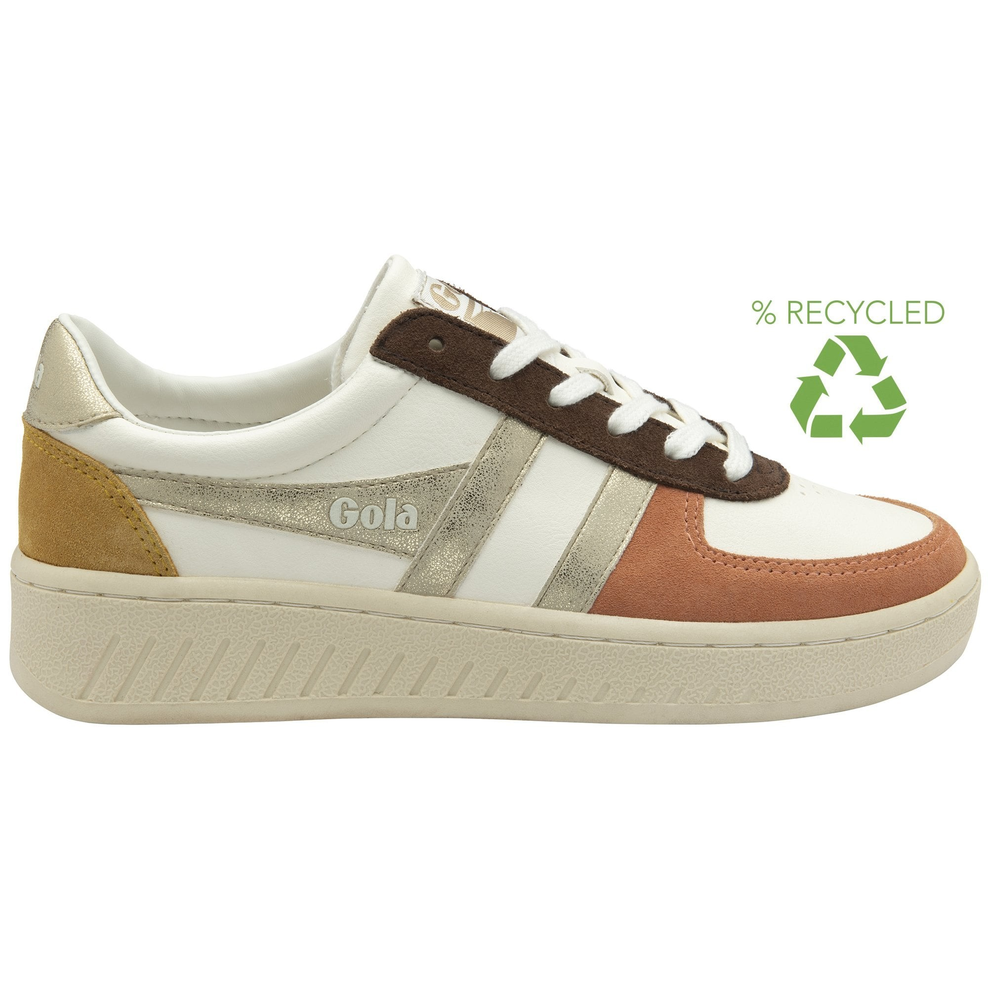 GRANDSLAM QUADRANT TRAINER OFF WHITE/TERRACOTTA/GOLD/MUSTARD