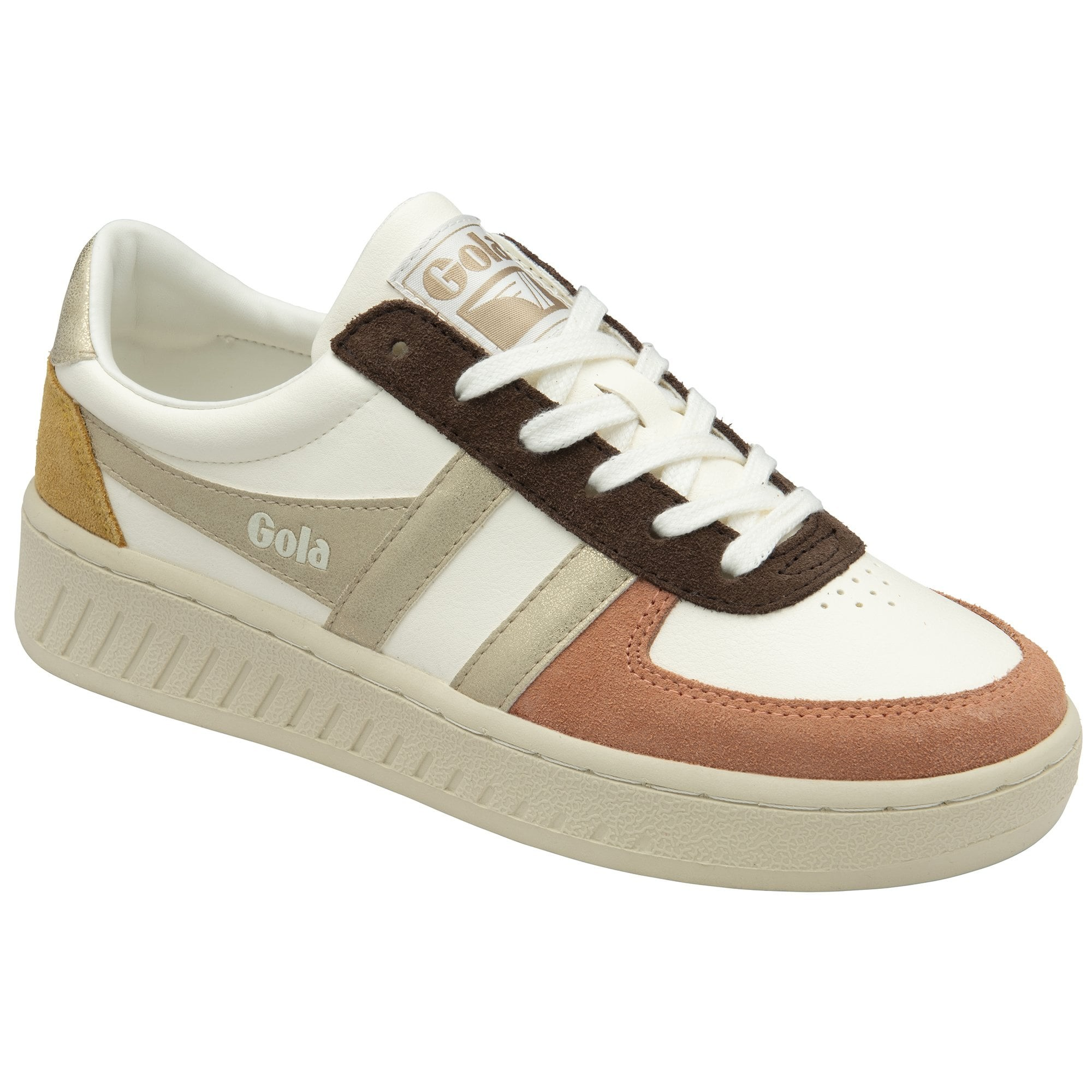 GRANDSLAM QUADRANT TRAINER OFF WHITE/TERRACOTTA/GOLD/MUSTARD